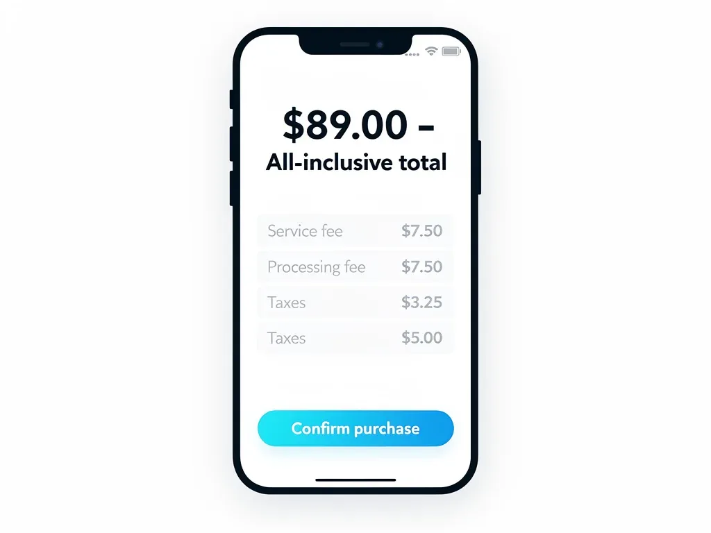 Smartphone showing transparent ticket pricing, reflecting new FTC regulations.