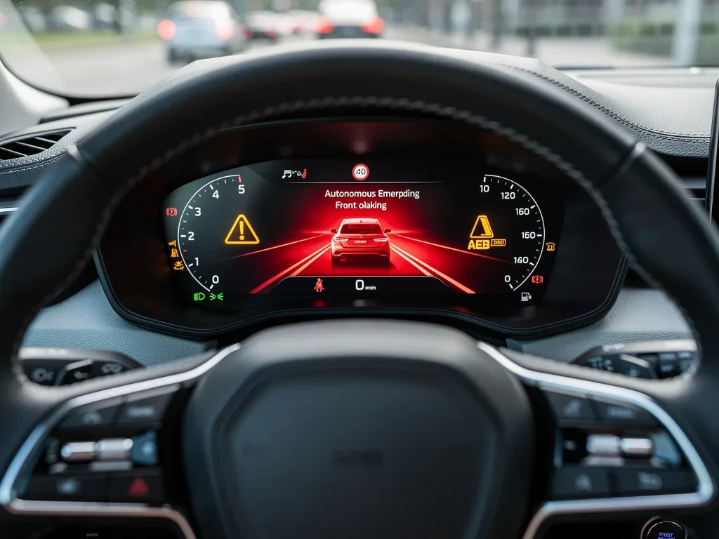 Dashboard warning for automatic emergency braking activation