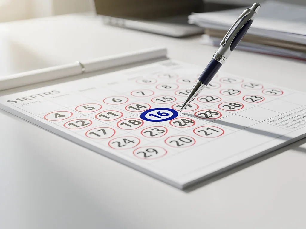 Calendar with circled dates, representing important policy implementation timelines