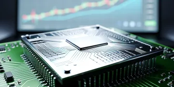 Semiconductor chip with circuit board, symbolizing trade policy