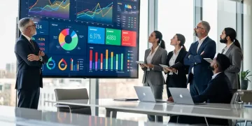 Professionals analyzing economic data on a screen, reflecting labor market trends
