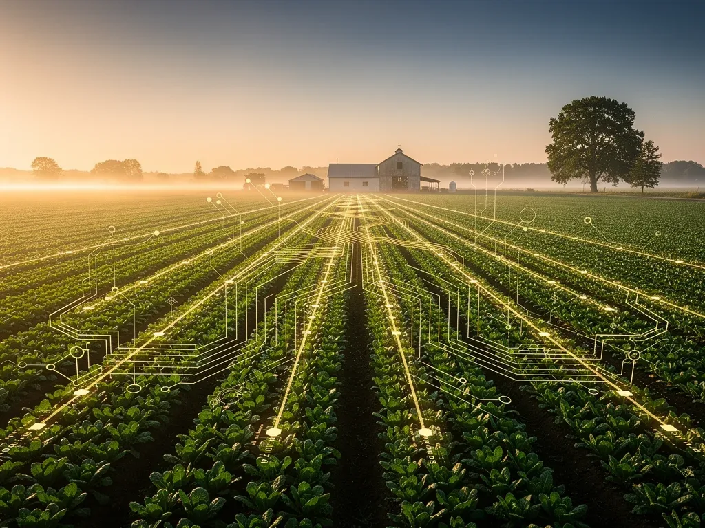 Agricultural fields under morning sky, symbolizing domestic food production and resilient supply chains.