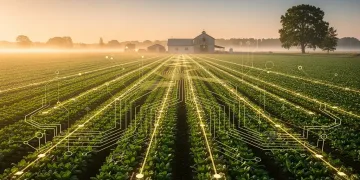 Agricultural fields under morning sky, symbolizing domestic food production and resilient supply chains.
