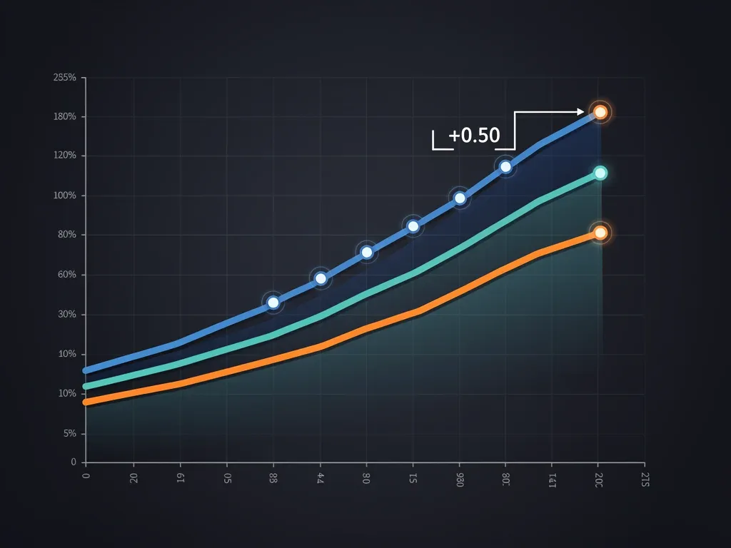 Interest rate curve showing an upward trend after Federal Reserve adjustment