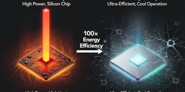 Comparison of energy consumption between neuromorphic and traditional silicon chips