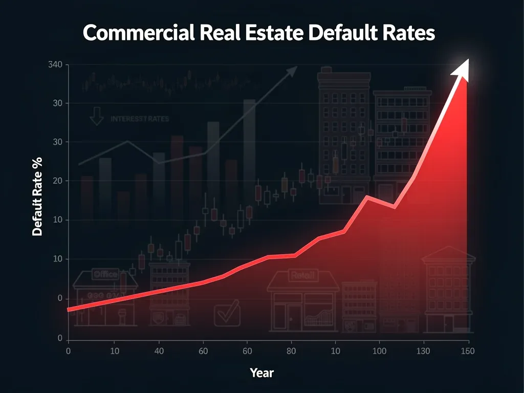 Graph illustrating rising commercial real estate default rates