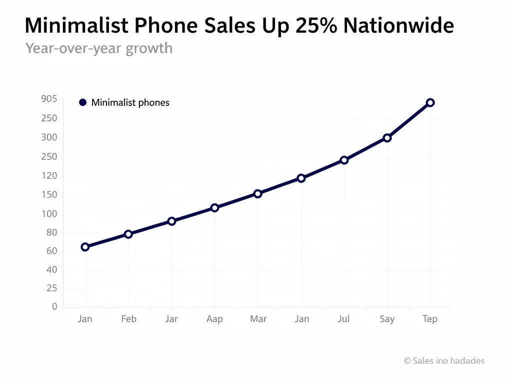 Graph showing a 25% increase in minimalist phone sales nationwide