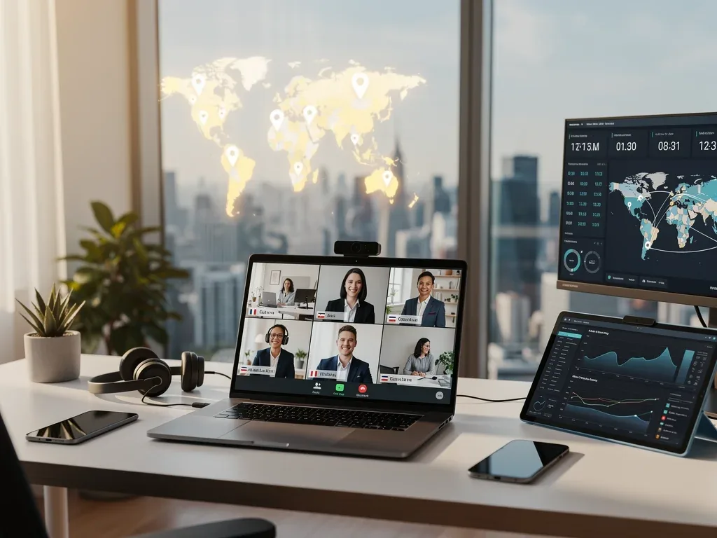 Executive on a video call, symbolizing remote and flexible fractional leadership services.