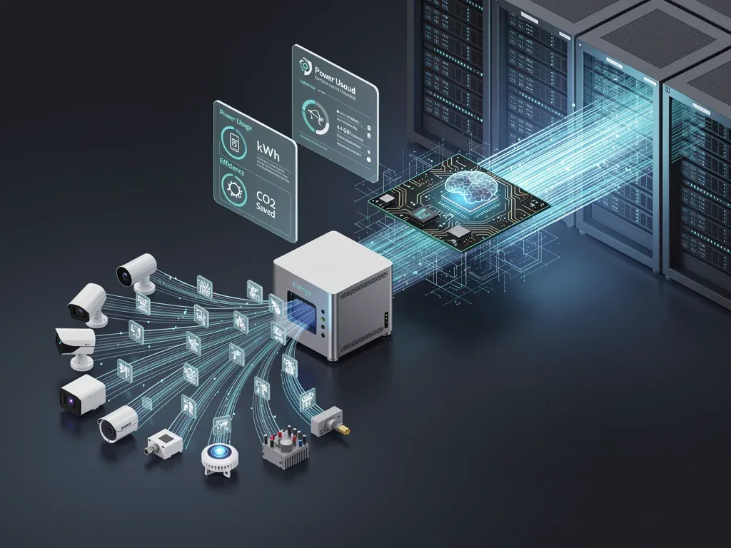 Diagram illustrating efficient edge AI data processing and reduced data center load