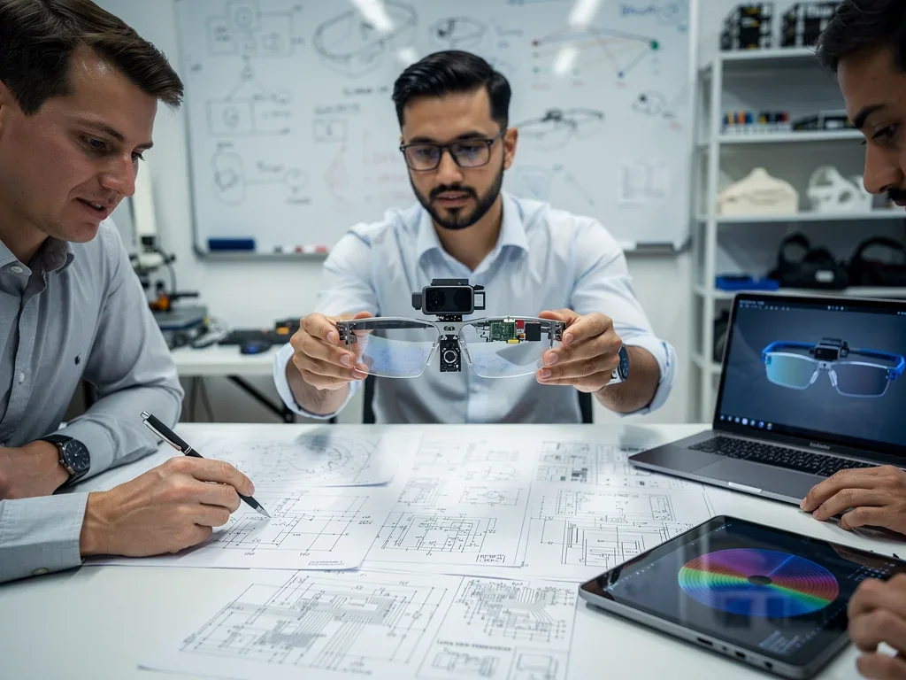 Engineers developing smart glasses display technology
