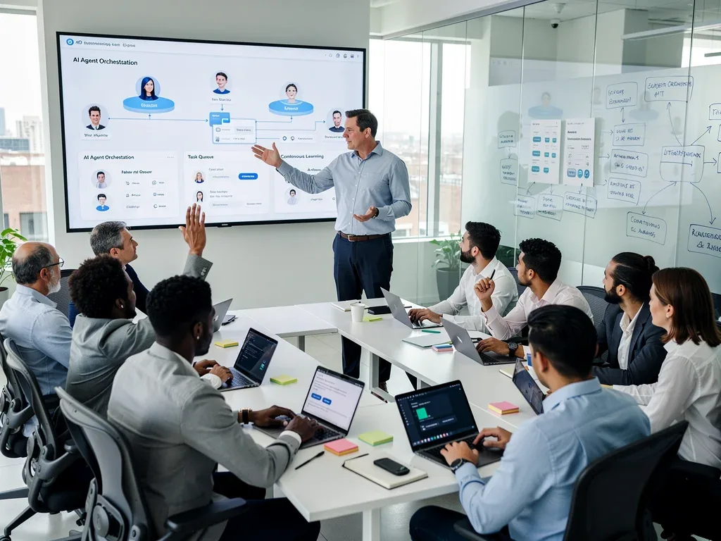 American professionals in an AI upskilling workshop.